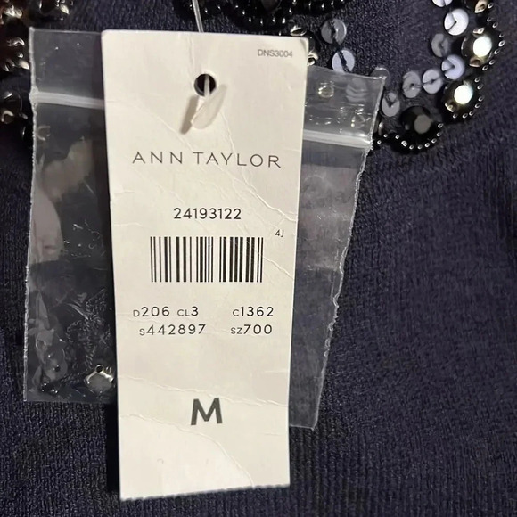 Ann Taylor Embellished Mock Neck Bell Sleeve Sweater M New - Picture 8 of 9